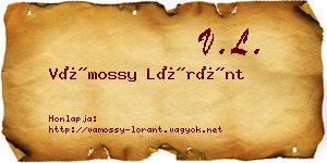 Vámossy Lóránt névjegykártya
