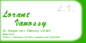 lorant vamossy business card