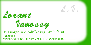 lorant vamossy business card